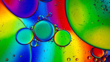 Vibrant Oil and Water Bubbles
