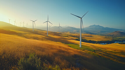 Obraz premium Valley Windmill, Wind Power, Generator