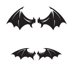 Fototapeta premium Elegant black bat wings illustrations for halloween celebrations and gothic themed designs