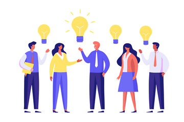 people have idea good idea sharing sharing knowladge isolated on white background, png, ai generated