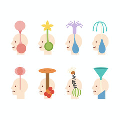 Mindful Metaphors Conceptual Thinking Icon Set