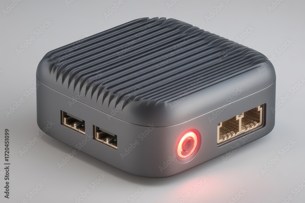 Poster advanced technology adapter hub showcasing multiple usb ports and streamlined design features highli