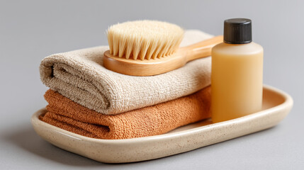 Spa tools arrangement with ceramic tray and reusable pad for relaxation and care