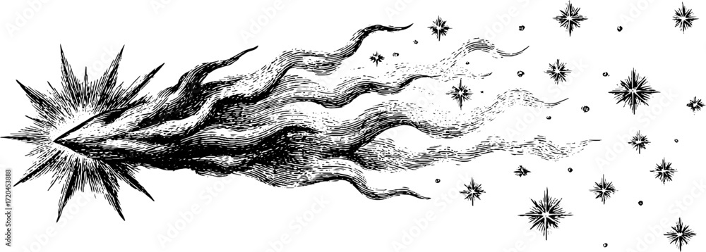 Poster vintage etching style seamless spark background for design projects