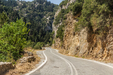 Road 82 in Taygetus mountains on Peloponnese peninsula, Greece