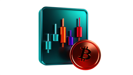 business candle stick graph chart of stock market isolated on white background, png, ai generated