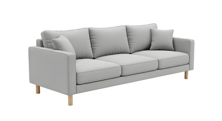 Fototapeta premium Sofa Modern Abu abu Minimalis Dengan Kaki Kayu