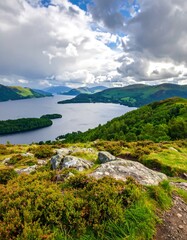 Scenic mountain view overlooking a lake