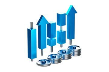 stock trading finance investment isolated on white background, png, ai generated