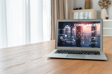 Fototapeta premium Compliance system for modish online corporate business to meet quality standard