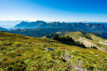 Mount Ranier National Park near Paradise with Glacier and Snow in the Fall of 2025 during the Skyline Trail Hike