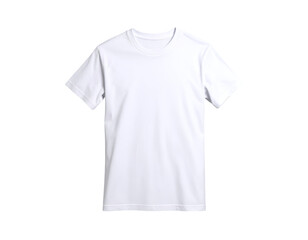 A plain white t-shirt displayed against a solid black background, showcasing its simple and versatile design.