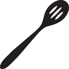 Black Nylon Slotted Spoon Vector Design