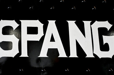 Spang - White Lettering on Black Background Train Locomotive