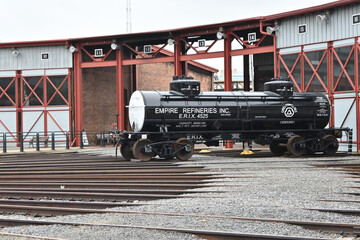 Black Tanker Railcar at Industrial Facility