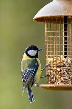 great tit parus major on a branch