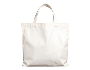 A plain white tote bag with sturdy handles, ideal for shopping or casual outings, showcasing minimalistic design.