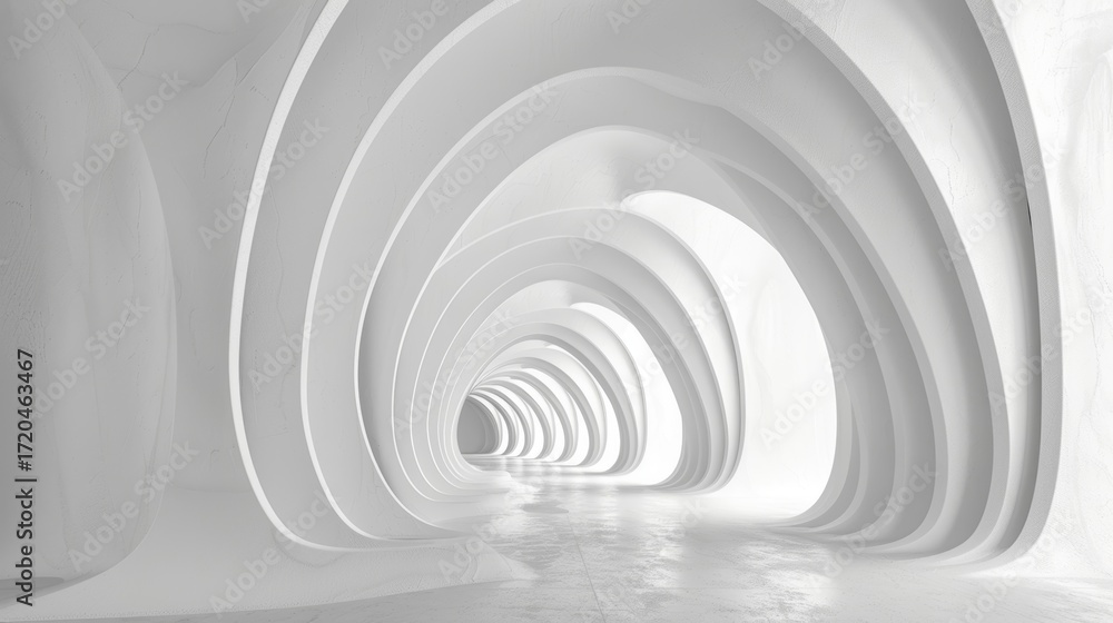 Poster twisted lines create a labyrinth of abstract arches.