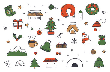 クリスマスのイラストセット