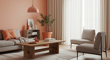 Modern Cozy Living Room with Soft Neutral Colors and Natural Light