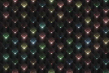 Abstract Happy Party Lights in the Dark.