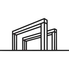 Vector art of building icon minimalist construction icon simple outline building icon for user interface design, web design, or mobile app development clean and modern design