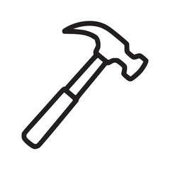 Vector art of hammer icon symbol of construction, repair, and craftsmanship represents tool, building, and manual labor sign of strength, precision, and the ability to shape and create