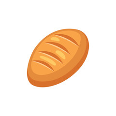A cartoon illustration of a loaf of bread with scoring marks