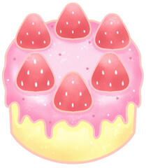 Cute Strawberry Cake Retro style