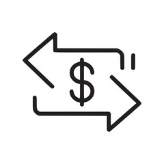 Vector art of money exchange a simple line art illustration of money exchange, suitable for use in finance, business, or economicsrelated projects and designs