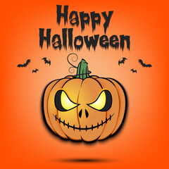 Happy Halloween. Sinister smiling pumpkin