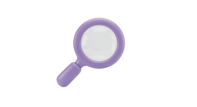 Purple Magnifying Glass Toy on Transparent Background for Kids and Education