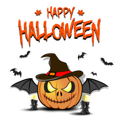 Happy Halloween. Sinister smiling pumpkin