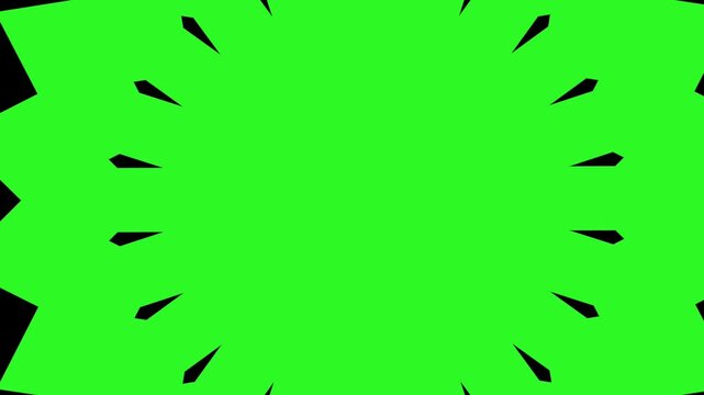 An animated, solid green screen background with film borders, perfect for chroma keying or placeholders.