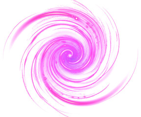 Hypnotic Swirling Pink Nebula Galaxy Effect with Stars and Light Trails Isolated on a transparent background