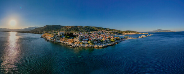 Pythagorion, Samos greece, view of the coast of the mediterranean sea, small town