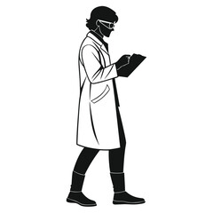 Scientist standing silhouette