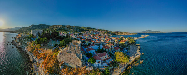Pythagorion, Samos greece, view of the coast of the mediterranean sea, small town