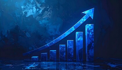 Dynamic Blue Growth Chart Visualizing Advancement