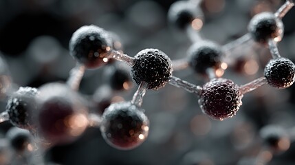 Abstract representation of molecular structure with interconnected spheres, science concept