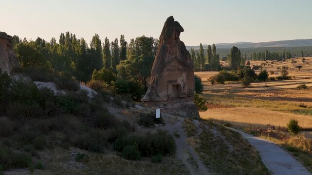 Aerial videos of the Anatolian Phrygian Valley Lion Rock