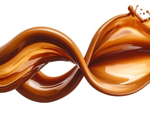 Dynamic Coffee Drink Splashing in Abstract Swirls