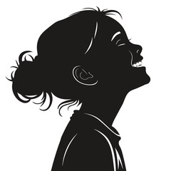 Girl smiling silhouette