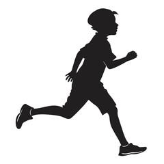 Kid running silhouette