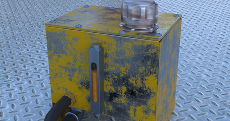 Industrial Hydraulic Reservoir with Oil Level Sight Glass and breather system.