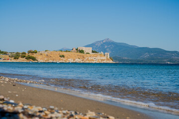 Pythagorion, Samos greece, view of the coast of the mediterranean sea, small town