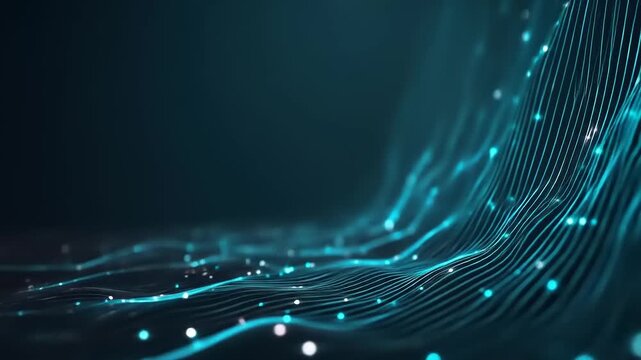 Abstract teal digital wave pattern