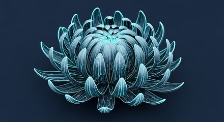 Stunning luminous flower with digital circuit patterns for technology and design projects needing a modern, eye-catching botanical element