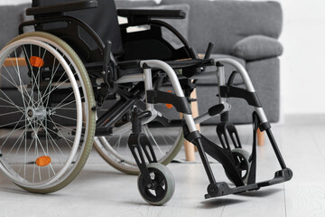 Modern wheelchair in living room
