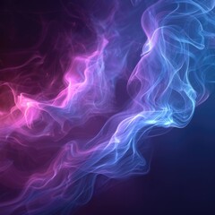 Fototapeta premium Dark Neon Ribbon Background – Electric Blue & Magenta Glow with Subtle Smoke